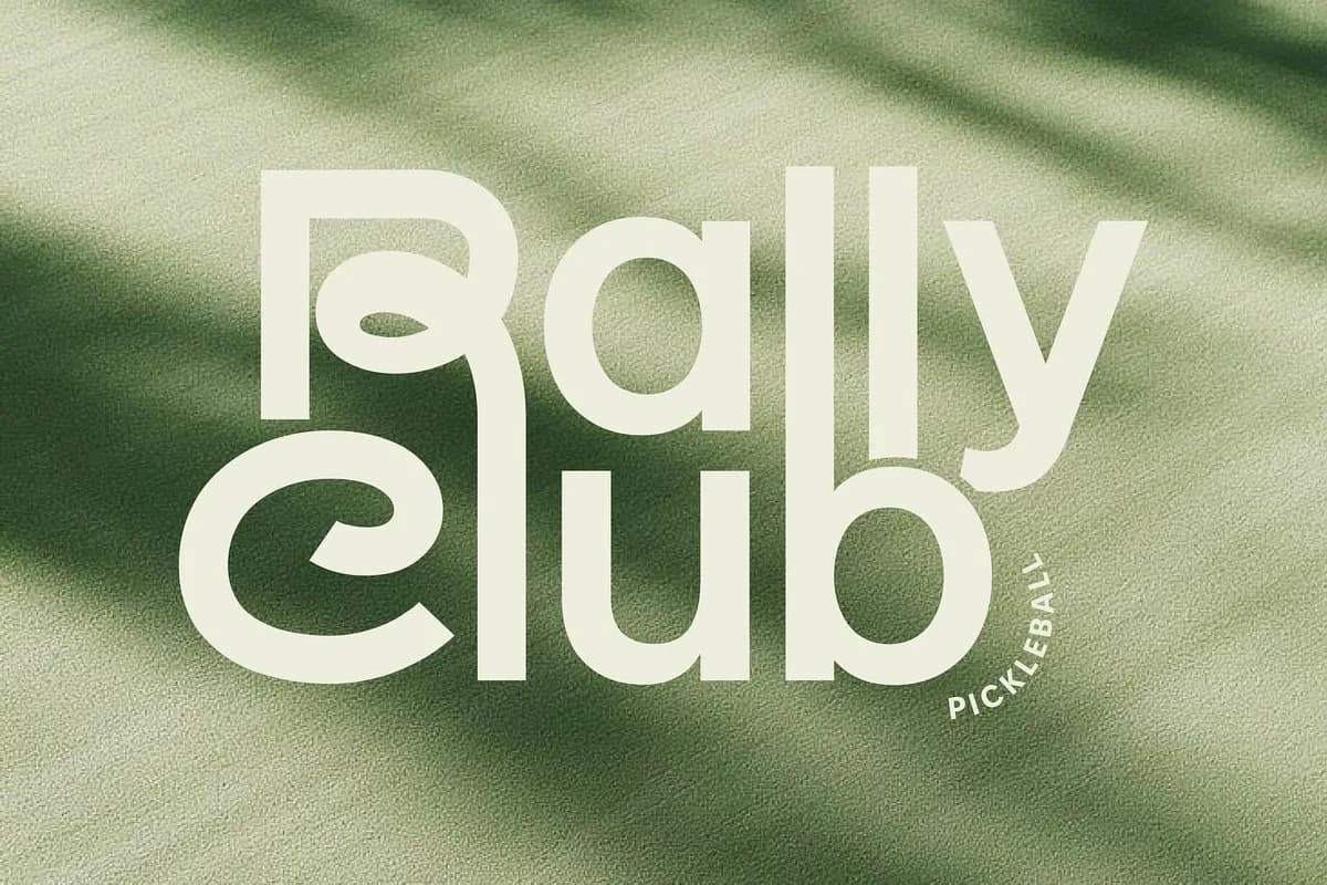 Rally Club pickleball brand mark on a green ground