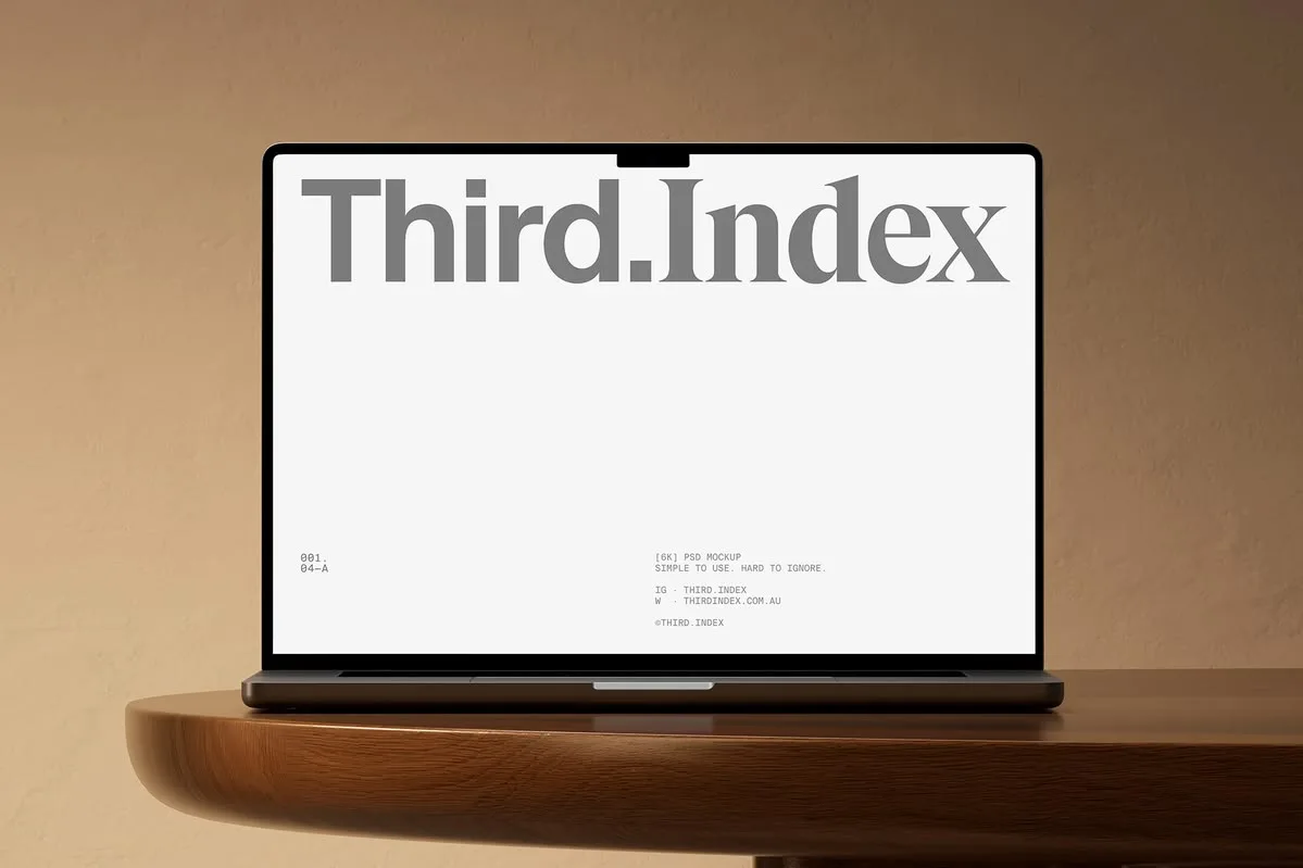 Laptop showing the Third.Index website